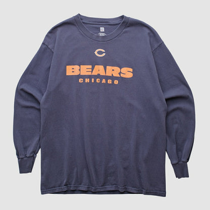 Chicago Bears NFL 2000s Long Sleeve T-shirt - Navy Vintage for sale