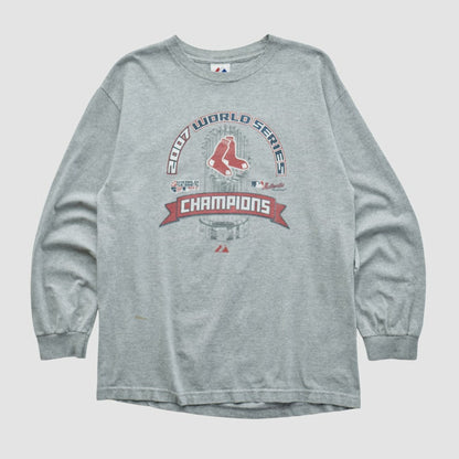 World Series Champions Majestic 2007 Long Sleeve T-shirt - Heather Gray Vintage