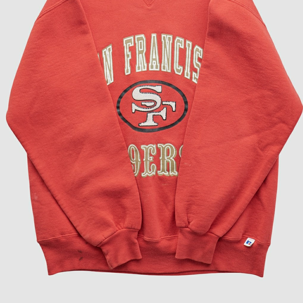 San Francisco 49ers Russell 90s Pullover Sweatshirt - Red Vintage sale