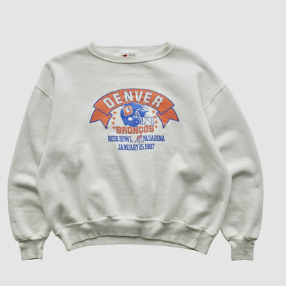 Denver Broncos Signal Sports 1987 Pullover Sweatshirt - White Vintage outlet