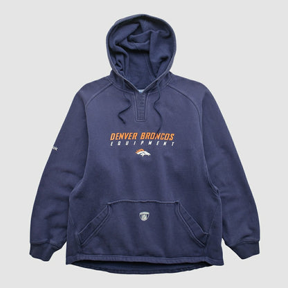 Denver Broncos Reebok 2000s Hooded Pullover Sweatshirt - Navy Vintage sale
