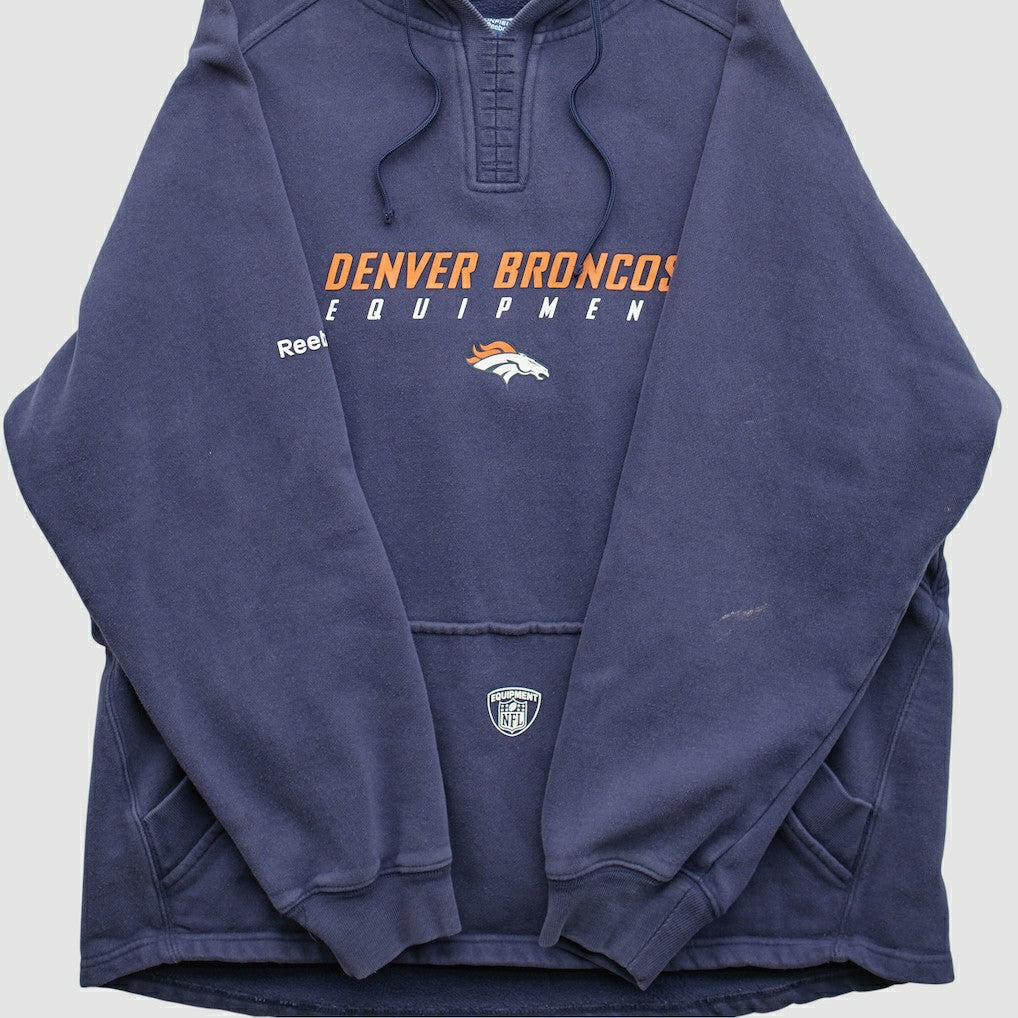Denver Broncos Reebok 2000s Hooded Pullover Sweatshirt - Navy Vintage sale