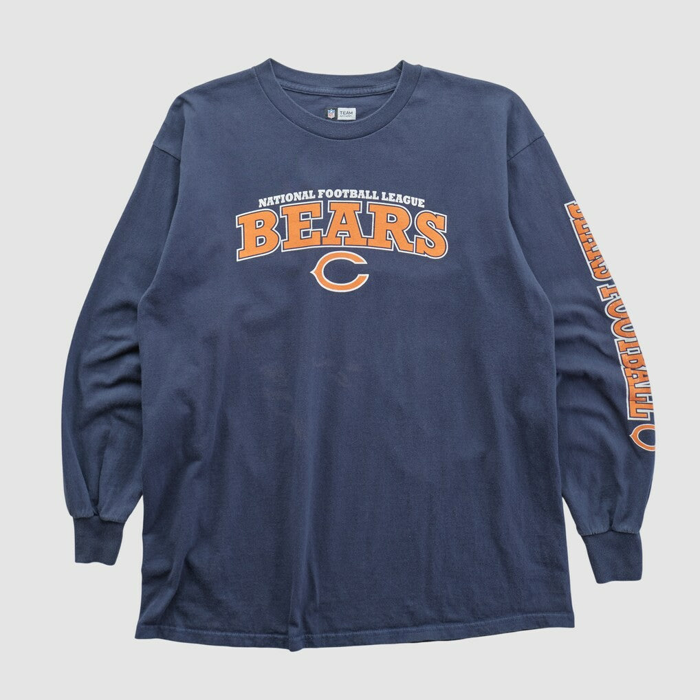Chicago Bears NFL 2010s Long Sleeve T-shirt - Navy Vintage cheap