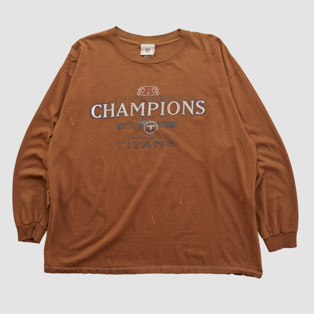 Tennessee Titans NFL 2002 Long Sleeve T-shirt - Clay Vintage cheap