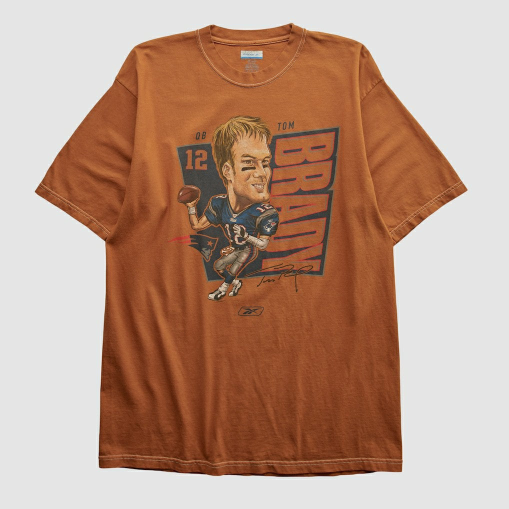 Tom Brady Reebok 2000s T-shirt - Orange Vintage cheap
