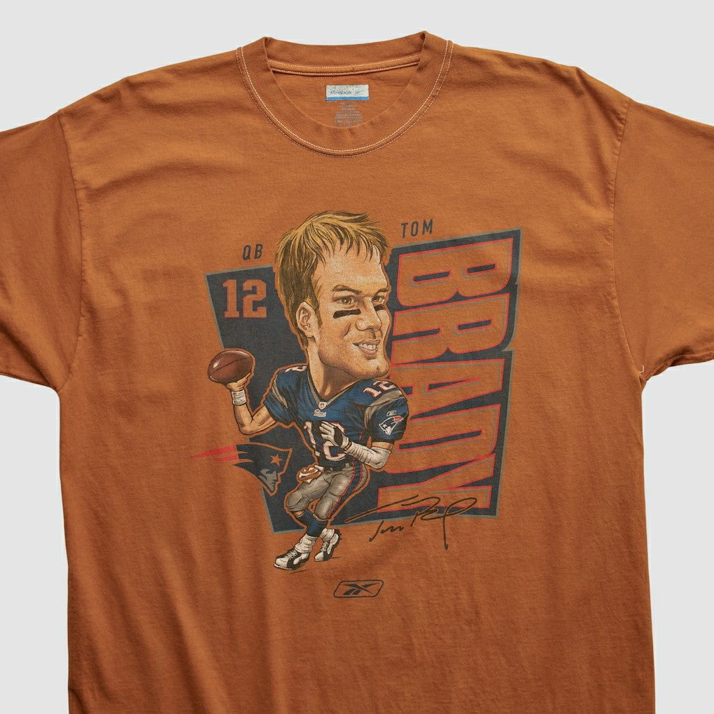 Tom Brady Reebok 2000s T-shirt - Orange Vintage cheap