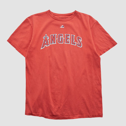 Los Angeles Angels Majestic 2000s T-shirt - Red Vintage