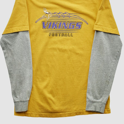Minnesota Vikings NFL 2000s Long Sleeve T-shirt - Yellow - Yth L Real Vintage online