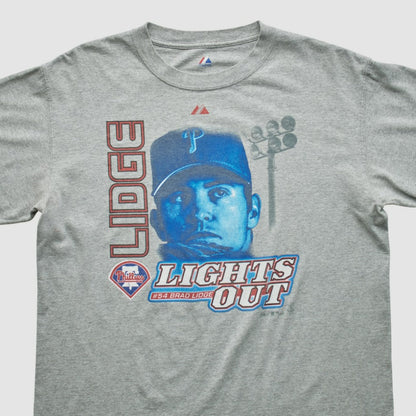 Brad Lidge Majestic 2000s T-shirt - Heather Gray Vintage
