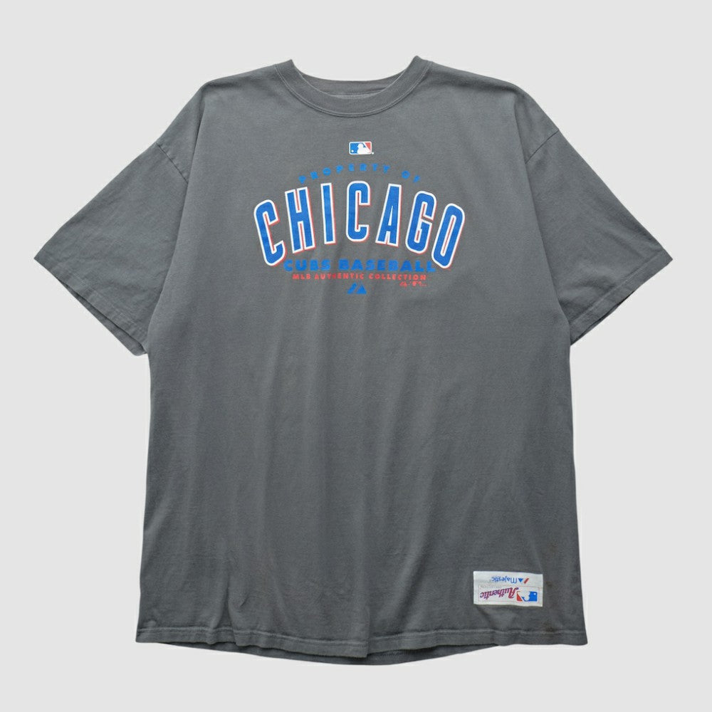 Chicago Cubs Majestic 2000s T-shirt - Gray Vintage