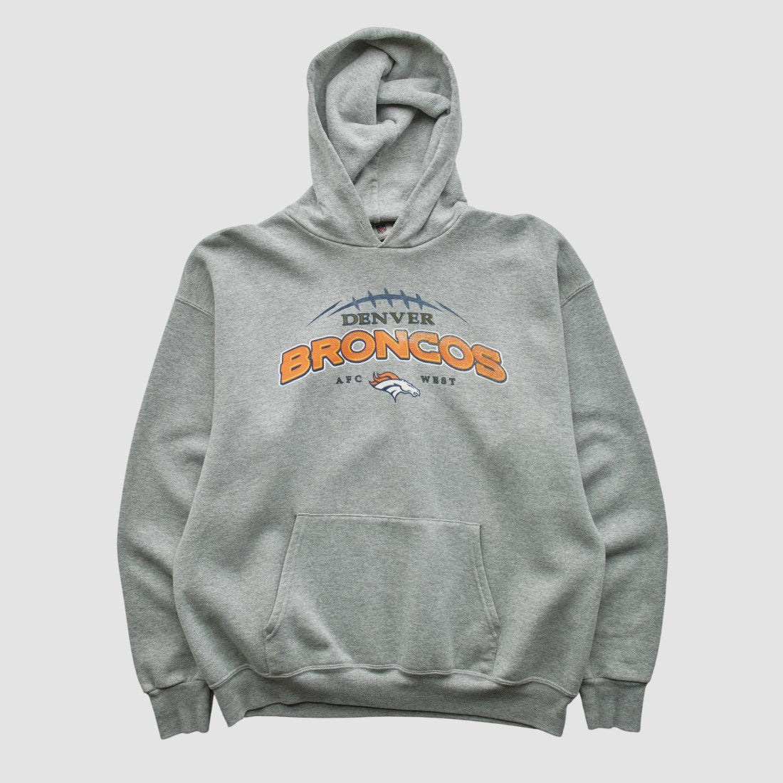 Denver Broncos NFL 2000s Hooded Pullover Sweatshirt - Heather Gray Vintage outlet