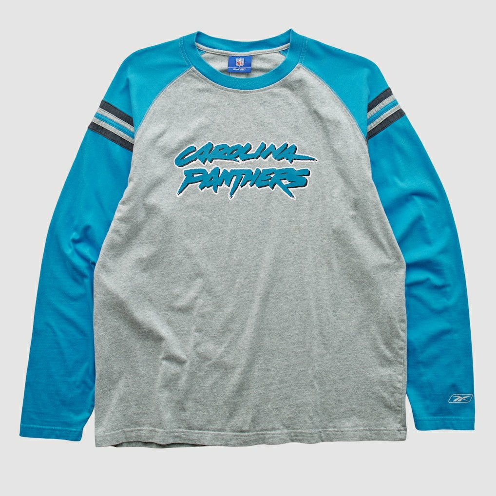 Carolina Panthers Reebok 2000s Long Sleeve T-shirt - Heather Gray Vintage cheap