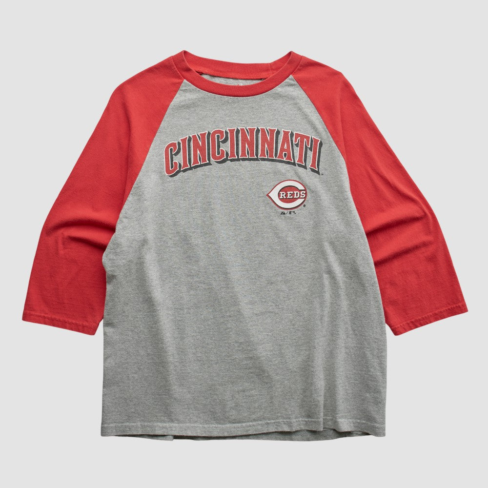 Cincinnati Reds Majestic 2009 T-shirt - Heather Gray Vintage