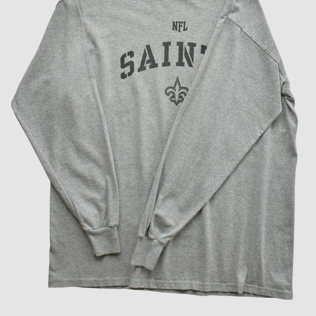 New Orleans Saints NFL Long Sleeve T-shirt - Heather Gray Vintage for sale