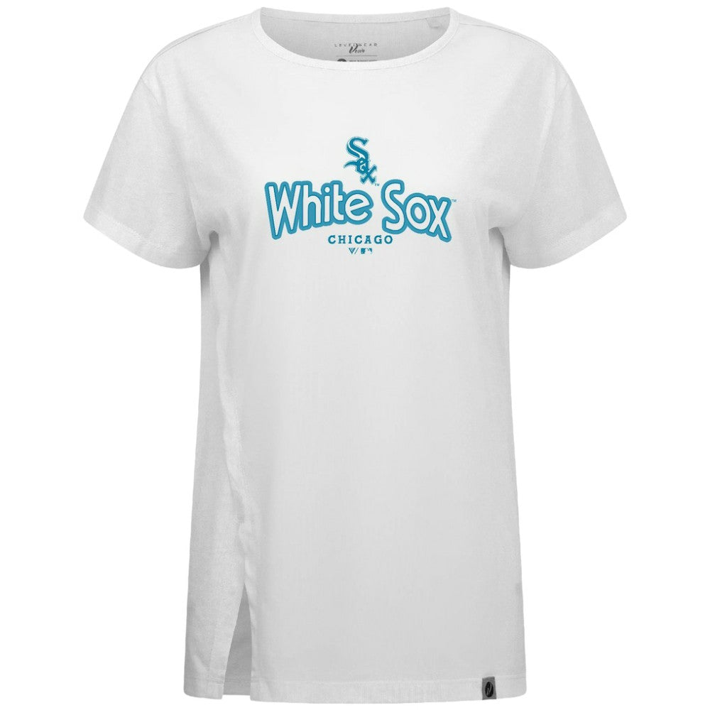 Chicago White Sox Levelwear Women's Blue Haven Influx Cornerstone T-Shirt - White