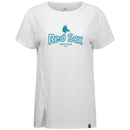 Boston Red Sox Levelwear Women's Blue Haven Influx Cornerstone T-Shirt - White