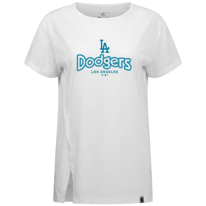 Los Angeles Dodgers Levelwear Women's Blue Haven Influx Cornerstone T-Shirt - White
