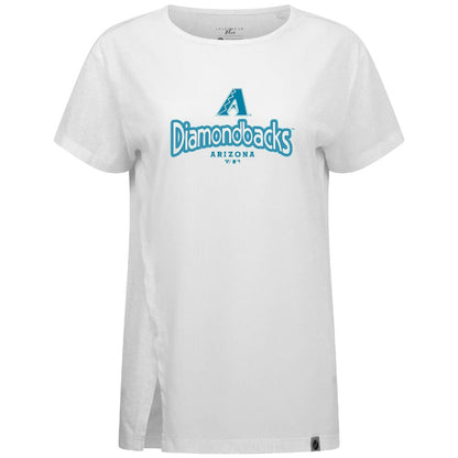 Arizona Diamondbacks Levelwear Women's Blue Haven Influx Cornerstone T-Shirt - White