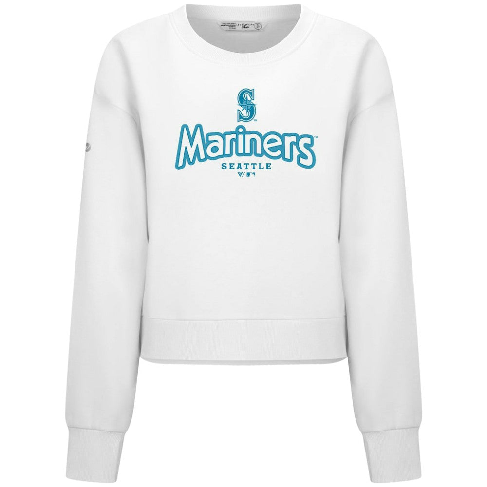 Seattle Mariners Levelwear Women's Judd Cornerstone Cropped Sweatshirt - White