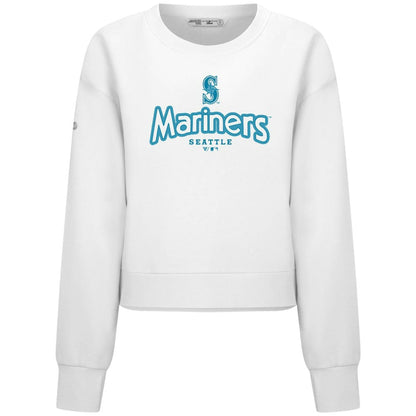 Seattle Mariners Levelwear Women's Judd Cornerstone Cropped Sweatshirt - White