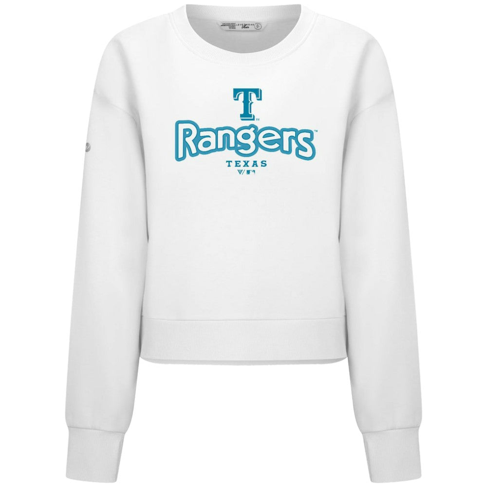 Texas Rangers Levelwear Women's Judd Cornerstone Cropped Sweatshirt - White