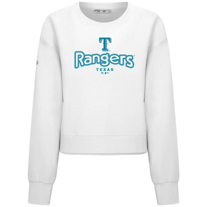 Texas Rangers Levelwear Women's Judd Cornerstone Cropped Sweatshirt - White