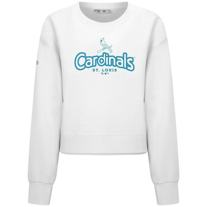 St. Louis Cardinals Levelwear Women's Judd Cornerstone Cropped Sweatshirt - White