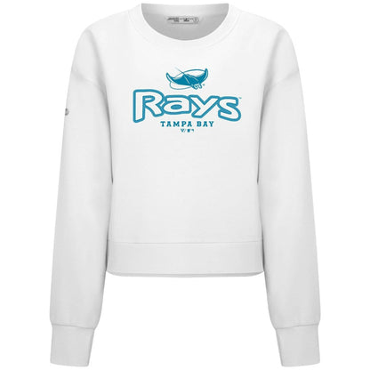 Tampa Bay Rays Levelwear Women's Judd Cornerstone Cropped Sweatshirt - White