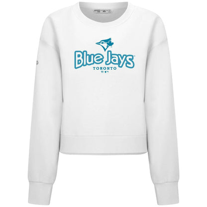 Toronto Blue Jays Levelwear Women's Judd Cornerstone Cropped Sweatshirt - White
