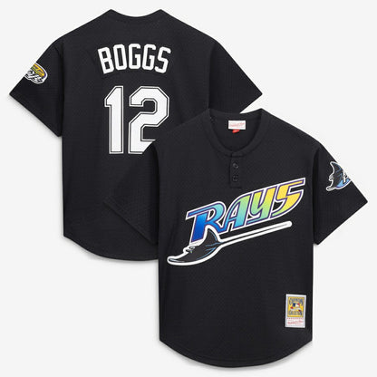 Wade Boggs Tampa Bay Rays Authentic Batting Practice Jersey - Black | Mitchell & Ness