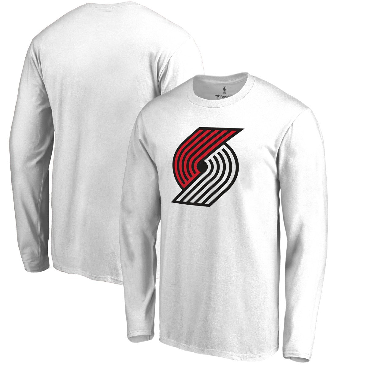 Portland Trail Blazers Primary Logo Long Sleeve T-Shirt - White for sale