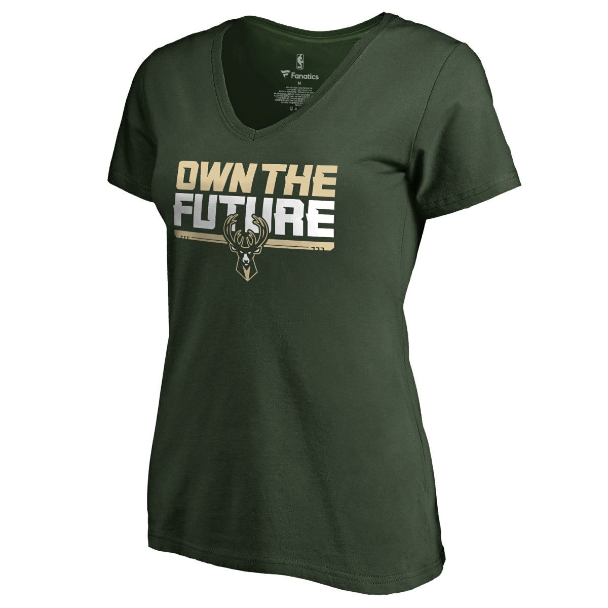 Milwaukee Bucks Women's #Ownthefuture V-Neck T-Shirt - Green on sale