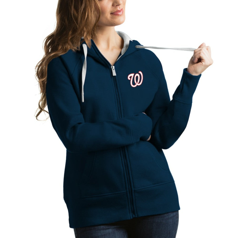 Washington Nationals Antigua Women's Victory Full-Zip Hoodie - Navy