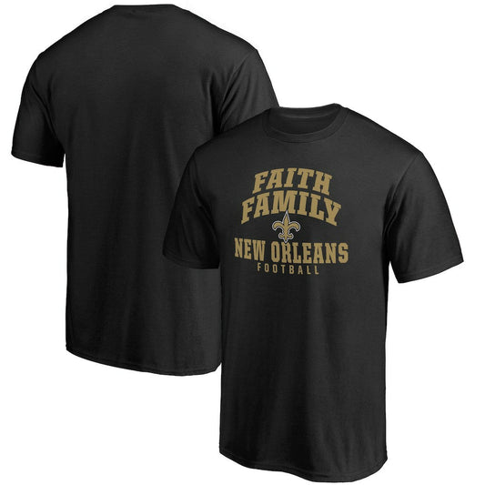 New Orleans Saints Faith Family T-Shirt - Black on sale