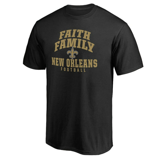 New Orleans Saints Faith Family T-Shirt - Black on sale