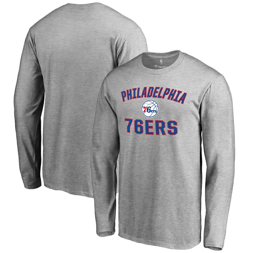 Philadelphia 76ers Victory Arch Long Sleeve T-Shirt sale - Ash sale