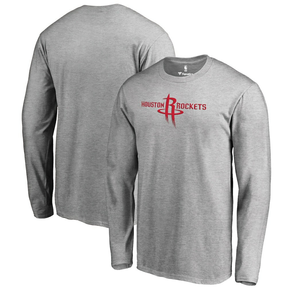 Houston Rockets Primary Logo Long Sleeve T-Shirt sale - Heather Gray shop