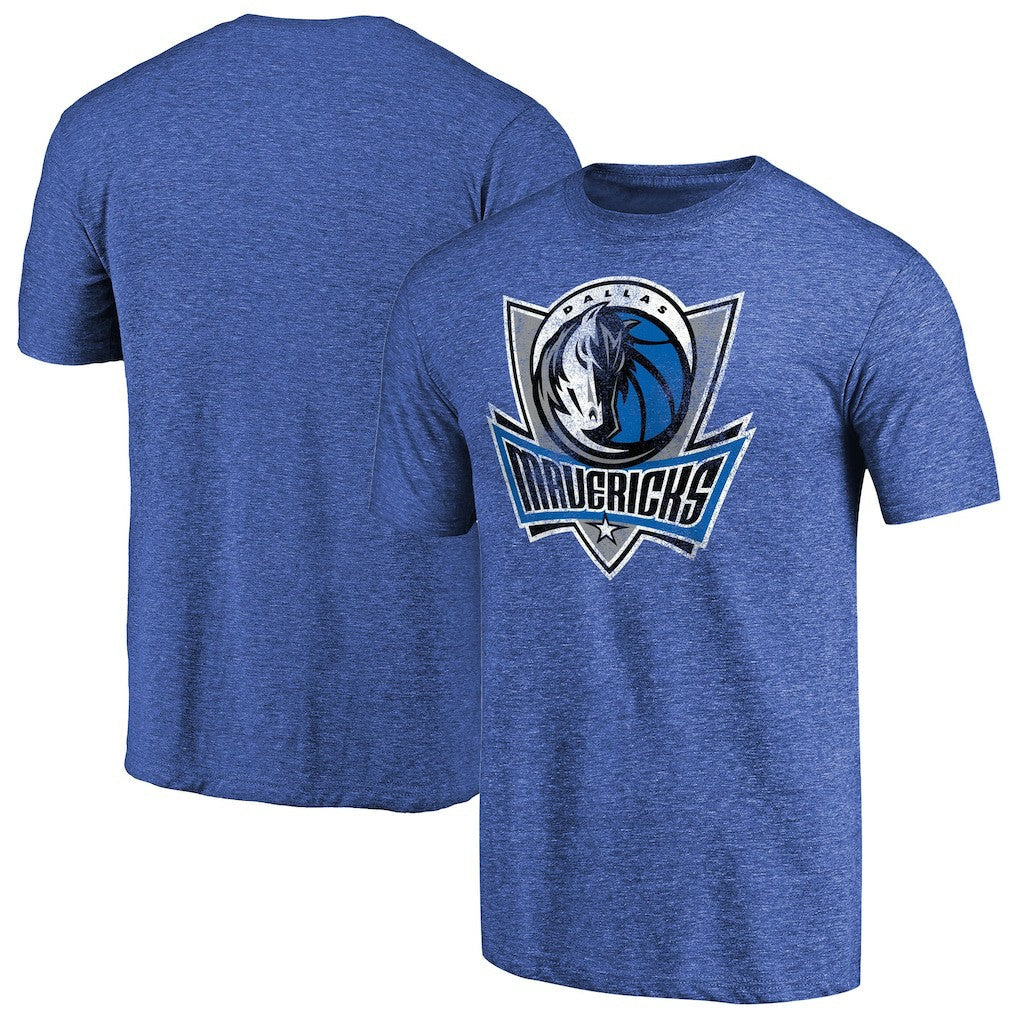 Dallas Mavericks Distressed Team Logo Tri-Blend T-Shirt sale - Heather Royal discount