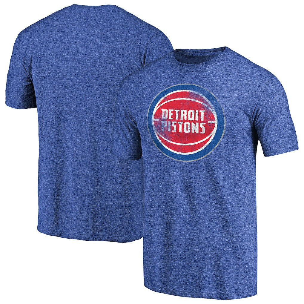 Detroit Pistons Distressed Team Logo II Tri-Blend V-Neck T-Shirt sale - Heathered Blue cheap