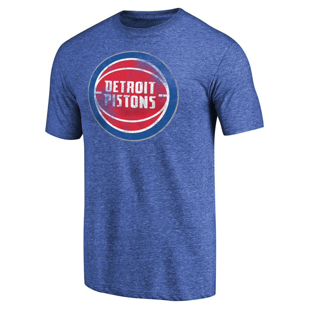 Detroit Pistons Distressed Team Logo II Tri-Blend V-Neck T-Shirt sale - Heathered Blue cheap