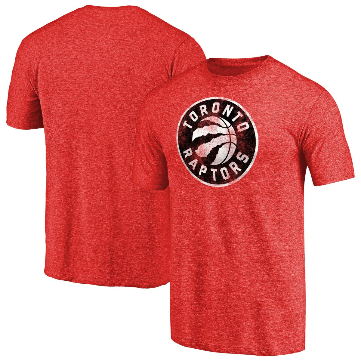 Toronto Raptors Distressed Team Logo Tri-Blend T-Shirt - Heather Red sale