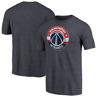 Washington Wizards Distressed Team Logo Tri-Blend T-Shirt - Heather Navy outlet