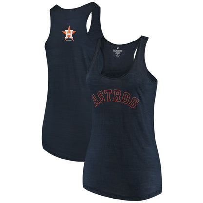 Houston Astros Soft as a Grape Women's Plus Size Swing for the Fences Racerback Tank Top - Navy