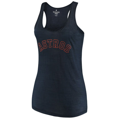 Houston Astros Soft as a Grape Women's Plus Size Swing for the Fences Racerback Tank Top - Navy