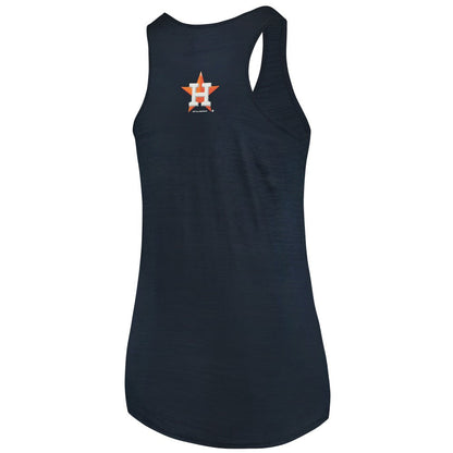 Houston Astros Soft as a Grape Women's Plus Size Swing for the Fences Racerback Tank Top - Navy
