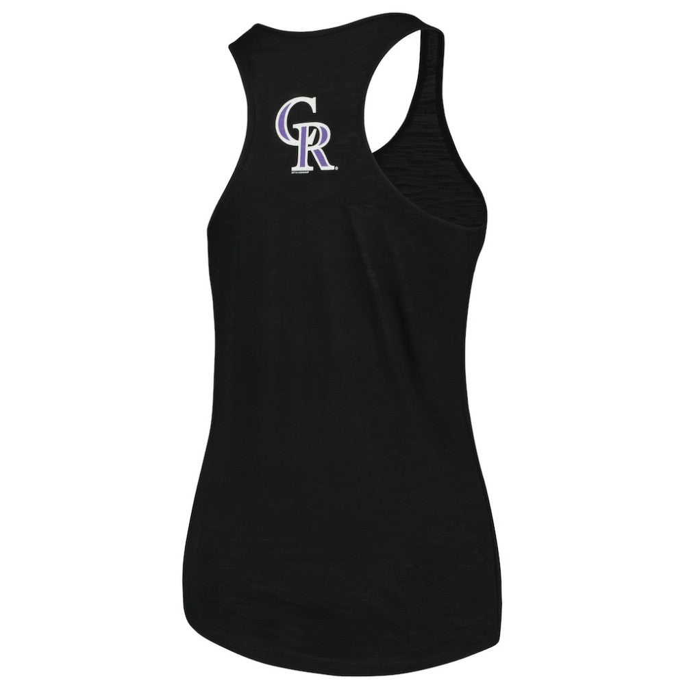 Colorado Rockies Soft as a Grape Women's Plus Size Swing for the Fences Racerback Tank Top - Black