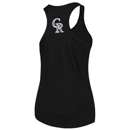 Colorado Rockies Soft as a Grape Women's Plus Size Swing for the Fences Racerback Tank Top - Black