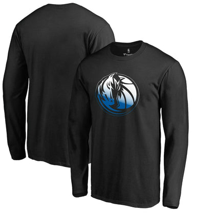 Dallas Mavericks Gradient Logo Long Sleeve T-Shirt sale - Black discount