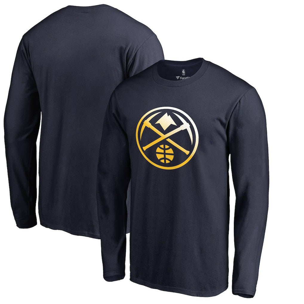Denver Nuggets Gradient Logo Long Sleeve T-Shirt sale - Navy cheap