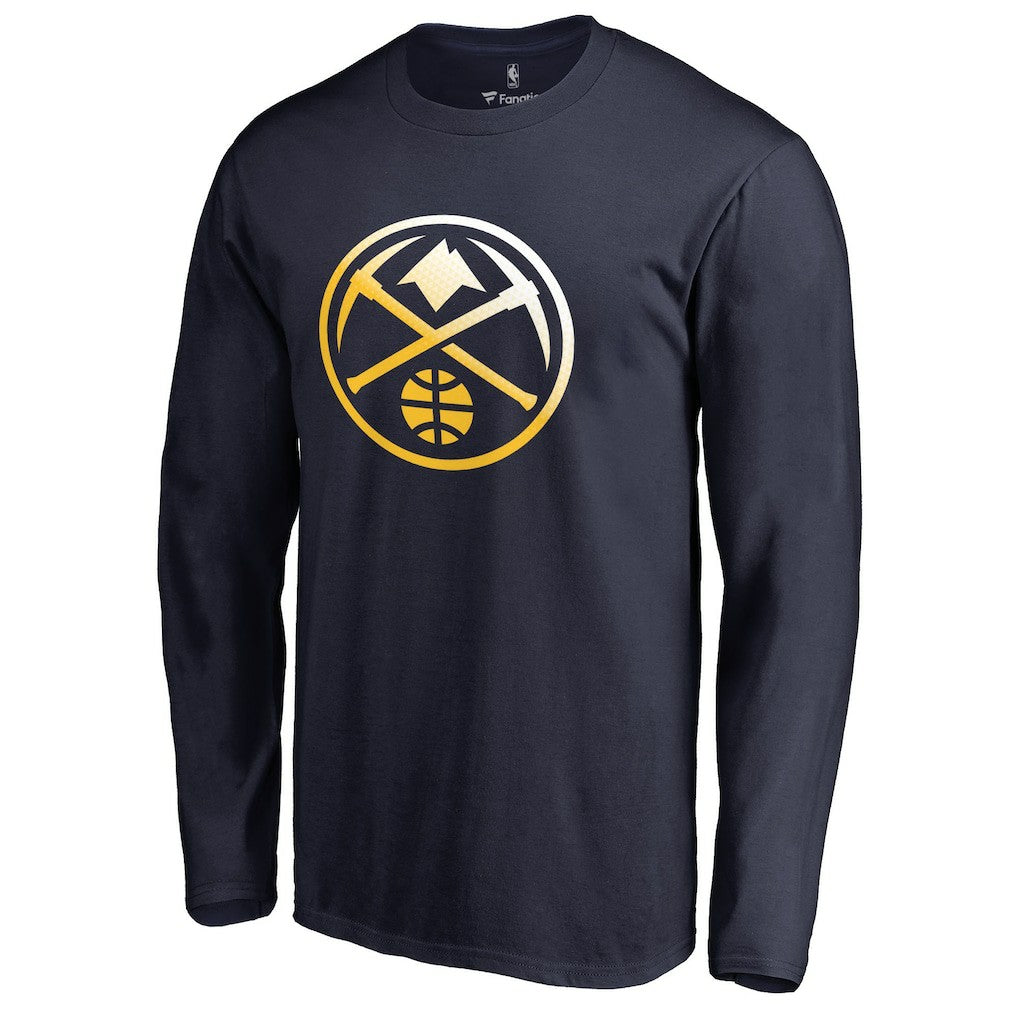 Denver Nuggets Gradient Logo Long Sleeve T-Shirt sale - Navy cheap